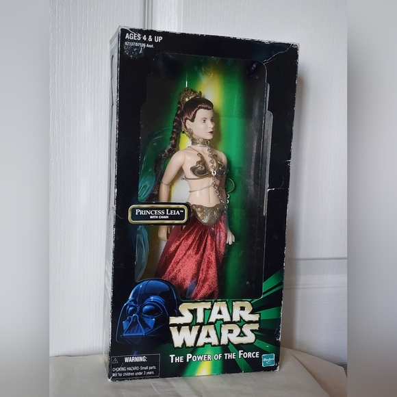 Star Wars 12" Inch Princess Leia with Chain Power of the Force 1999 NIB - Picture 1 of 11